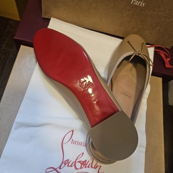 NIB NEW Christian Louboutin Women Black Leather Sweetie Jane Flats Mules - Picture 7 of 9